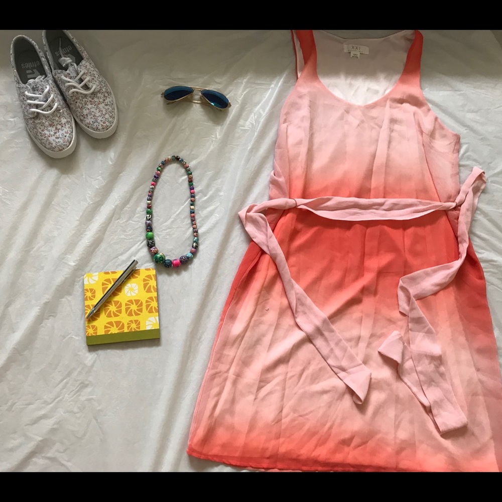 Forever 21 sleeveless summer dress in peach ombré